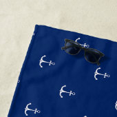 Anker zu Navy Blue Background Nautical Theme Strandtuch (Beispiel)