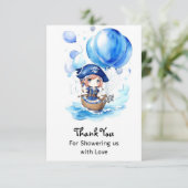 Anker zum Feiern: Baby-Dusche Dankeskarte (Stehend Vorderseite)
