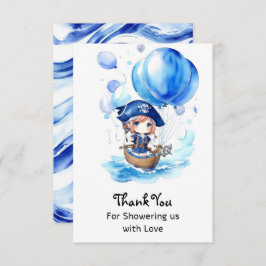 Anker zum Feiern: Baby-Dusche Dankeskarte