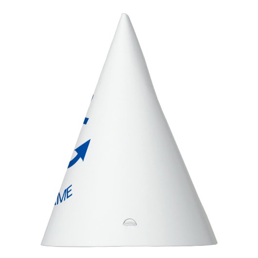 Ankerblau Ihr Bootname Custom White Partyhütchen (Rechts)