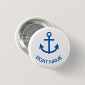 Ankerblau Personalisiert Ihr Bootname Button (Vorne & Hinten)