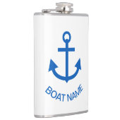 Ankerblau Personalisiert Ihr Bootname Flachmann (Rechts)