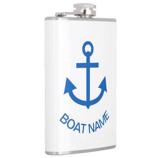 Ankerblau Personalisiert Ihr Bootname Flachmann (Rechts)