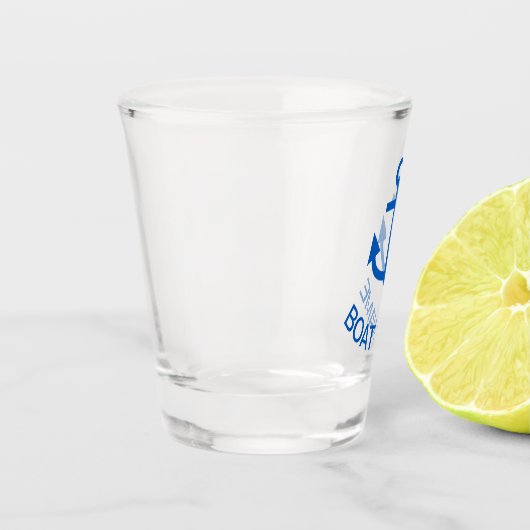 Ankerblau Personalisiert Ihr Bootname Schnapsglas (Links)
