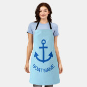 Ankerblau Personalisiert Ihr Bootname Schürze (Getragen)