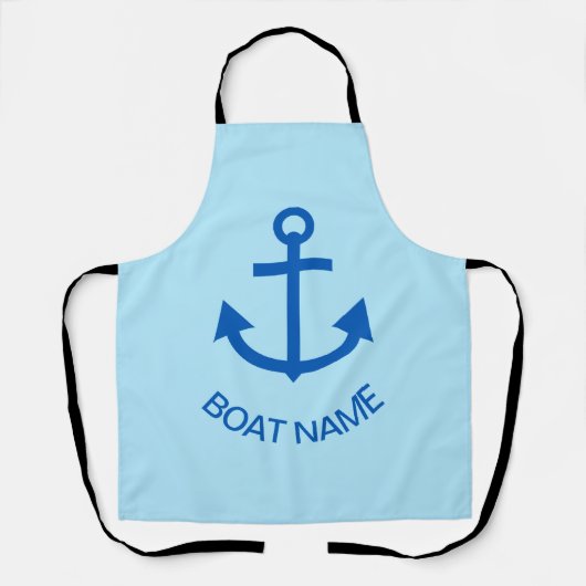 Ankerblau Personalisiert Ihr Bootname Schürze (Vorderseite)