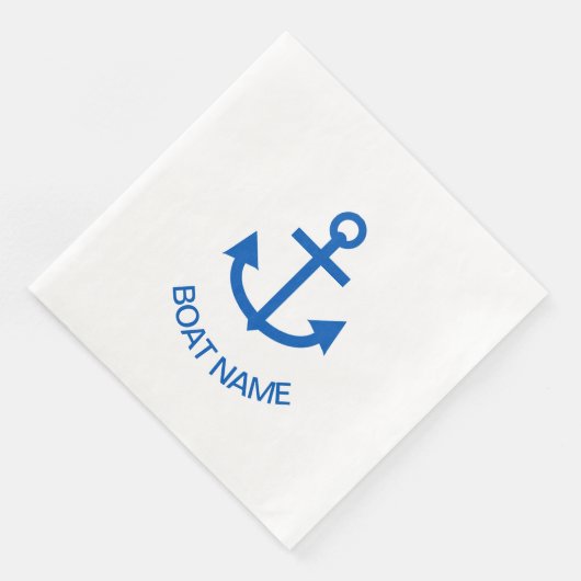Ankerblau Personalisiert Ihr Bootname Serviette (Ecke)