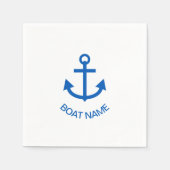 Ankerblau Personalisiert Ihr Bootname Serviette (Vorderseite)