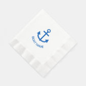 Ankerblau Personalisiert Ihr Bootname Serviette (Ecke)