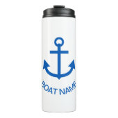Ankerblau Personalisiert Ihr Bootname Thermosbecher (Vorderseite)