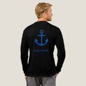 Ankerblau Personalisiert Ihr Bootname Tri-Blend Shirt (Voller Rücken)