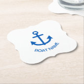 Ankerblau Personalisiert Ihr Bootname Untersetzer (angewinkelt)