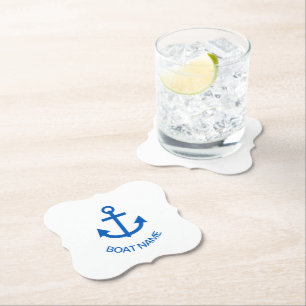 Ankerblau Personalisiert Ihr Bootname Untersetzer