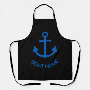 Ankerblau Personalisiert Ihr Bootsname Schwarz Schürze