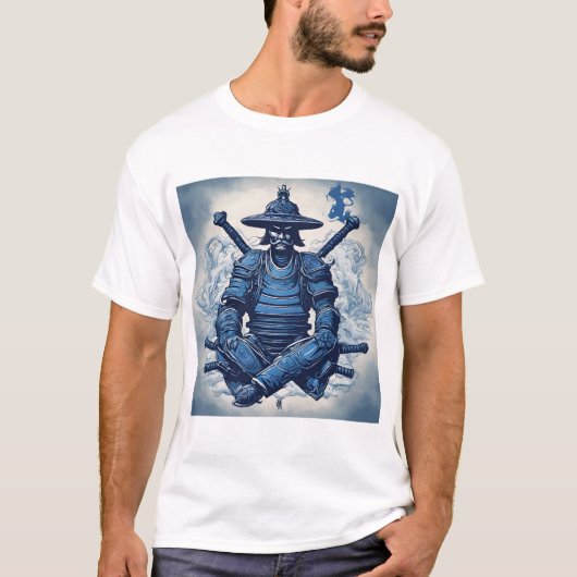 Ankerblau Samurai T-Shirt (Vorderseite)