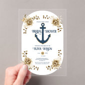 Ankerblauer Brautparty Acryleinladungen (Insitu (Handheld))