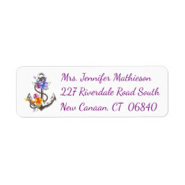 Ankerblume Lila nautische Rücksendeadresse