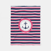 Ankerdesign der naustralischen Navy Blue Hot Pink Fleecedecke (Vorderseite)