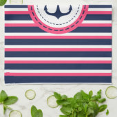 Ankerdesign der naustralischen Navy Blue Hot Pink  Handtuch (Gefaltet)