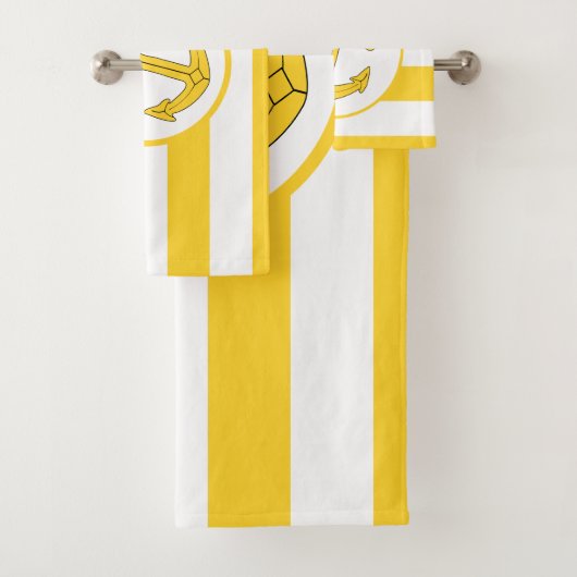 Ankerdesign gelb gestreift badhandtuch set (Insitu)