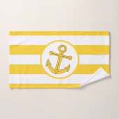 Ankerdesign gelb gestreift badhandtuch set (Handtuch)