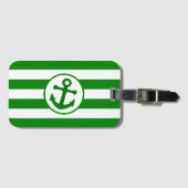Ankerdesign grün gestreift gepäckanhänger (Vorderseite (Horizontal))