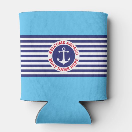 Ankerdesign mit Streifen Dosenkühler (Rückseite)