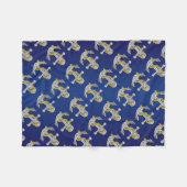 Ankerdesign Navy Blue Fleecedecke (Vorderseite (Horizontal))