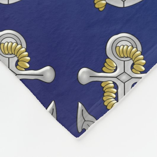 Ankerdesign Navy Blue Fleecedecke (Ecke)