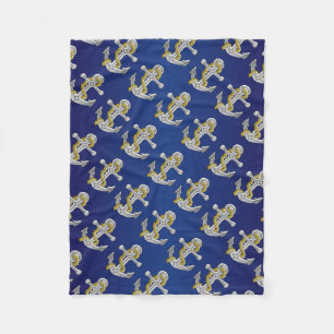Ankerdesign Navy Blue Fleecedecke