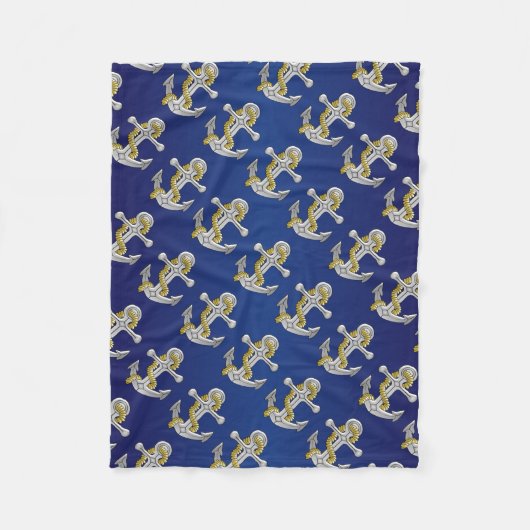 Ankerdesign Navy Blue Fleecedecke (Vorderseite)
