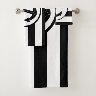 Ankerdesign schwarz gestreift badhandtuch set