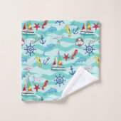 Ankerdolphin für Schiffsmuster Badhandtuch Set (Waschlappen)