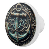 Ankereisen und Patina Nautical Keramikknauf (Rechts)