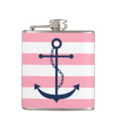 Ankerfarben mit weißem Rosa und blauem, breiter St Flachmann (Vorderseite)