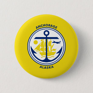 Ankerflagge, Alaska-Pinback-Taste Button
