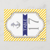 Ankergelbe, nautische Hochzeitsszene Tischnummer (Rückseite)