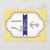 Ankergelbe, nautische Hochzeitsszene Tischnummer (Vorderseite)