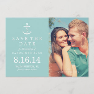 Ankerhochzeit Foto speichern das Datum {Minze} Save The Date