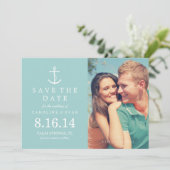 Ankerhochzeit Foto speichern das Datum {Minze} Save The Date (Stehend Vorderseite)