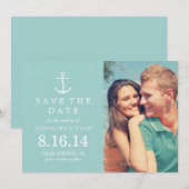 Ankerhochzeit Foto speichern das Datum {Minze} Save The Date (Vorne/Hinten)