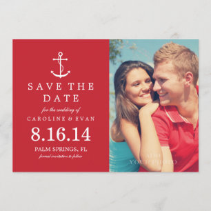 Ankerhochzeit Foto speichern das Datum {rot} Save The Date