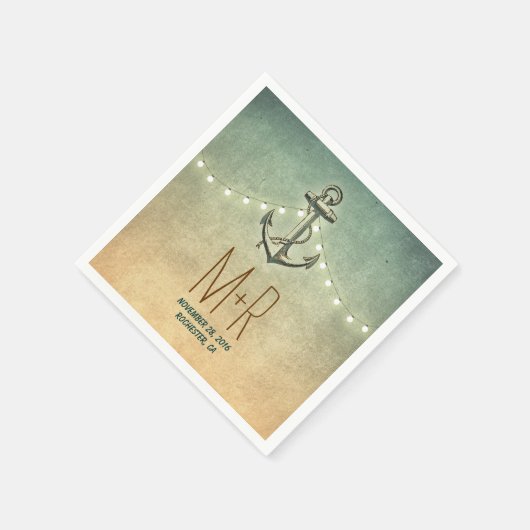 Ankerhochzeit Serviette (Ecke)