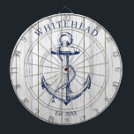 Ankerholz aus Nautic Monogram Dartscheibe<br><div class="desc">Personalisierter nautischer Anker. Ideal für Wiedersehen,  Hochzeit oder Familiengeschenke.</div>