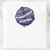 Ankerkleber für Pompano Beach Florida Runder Aufkleber (Tasche)