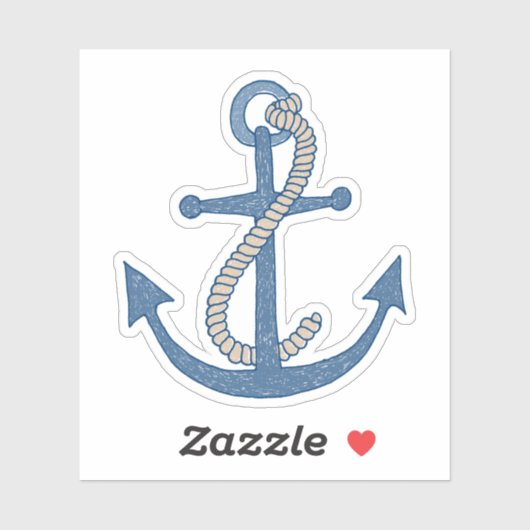 Ankerkleber - handgezeichnet, mit Kritzeln bedruck Aufkleber (Blatt)