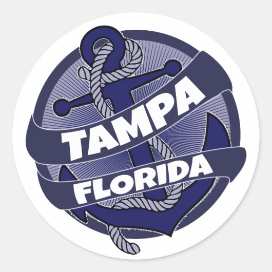 Ankerkleber Tampa Florida Runder Aufkleber (Vorderseite)