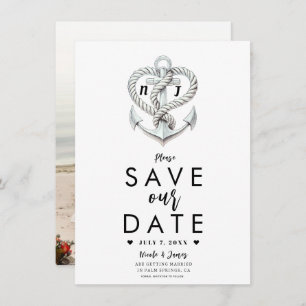 Ankerküste Nautic Heart Rope Save the Date Einladung