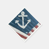 Ankermalerei auf nautischer Flagge Serviette (Ecke)