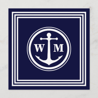 Ankermonogramm 5,25x5,25 Square Paper Einladung